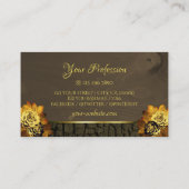 Robuuste, donkerbruine houten korenschors met Logo Visitekaartje (Achterkant)