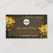 Robuuste, donkerbruine houten korenschors met Logo Visitekaartje (Voorkant)