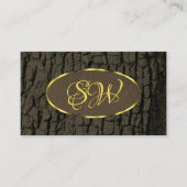 Robuuste donkerbruine Initialen met gouden rand Visitekaartje (Voorkant)