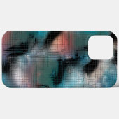 Robuuste donkercyaankleuringen in vierkant mozaïek Case-Mate iPhone case (Achterkant (horizontaal))