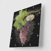 Robuuste druiven op  naam wijn vierkante klok (Hoek)