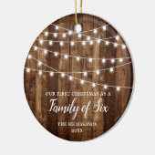 Robuuste Eerste Kerstfamilie van zes personen Keramisch Ornament (Links)