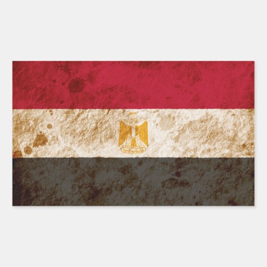 Robuuste Egyptische vlag Rechthoekige Sticker (Voorkant)