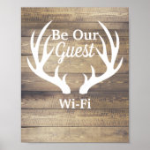 Robuuste Farmhouse Deer Antlers zijn onze gastWiFi Poster (Voorkant)