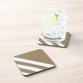 Robuuste Faux-laptop met witte strepen Onderzetter (Rechterzijde)