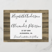 Robuuste fotocollage slaat de datumkaart op folie uitnodiging (Achterkant)