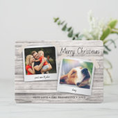 Robuuste foto's met kerstfeestdagen feestdagenkaart (Staand voorkant)