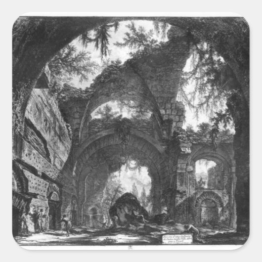 Robuuste galerij van de Villa Adriana in Tivoli Vierkante Sticker (Voorkant)