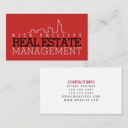 Robuuste, gedurfde opmaakstijl visitekaartje (Voorkant / Achterkant)