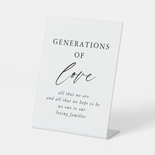 Robuuste generaties van liefdesweddenschappen reclamebord met voetstuk (Voorkant)