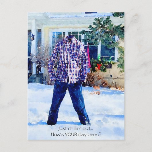 Robuuste, gewoon invriesbare pants-outfit briefkaart (Voorkant)