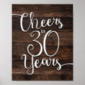 Robuuste grafische CHEERS TOT 30 JAAR afdrukken Poster (Voorkant)