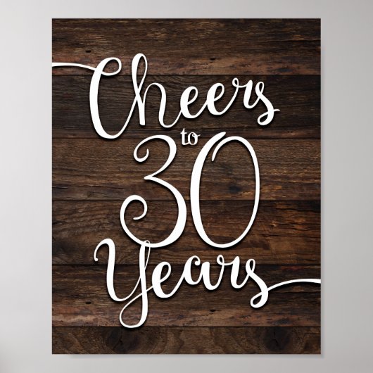 Robuuste grafische CHEERS TOT 30 JAAR afdrukken Poster (Voorkant)