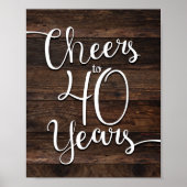 Robuuste grafische CHEERS TOT 40 JAAR afdrukken Poster (Voorkant)