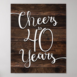 Robuuste grafische CHEERS TOT 40 JAAR afdrukken Poster