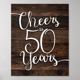 Robuuste grafische CHEERS TOT 50 JAAR afdrukken Poster