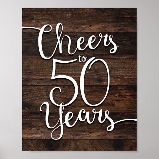 Robuuste grafische CHEERS TOT 50 JAAR afdrukken Poster (Voorkant)