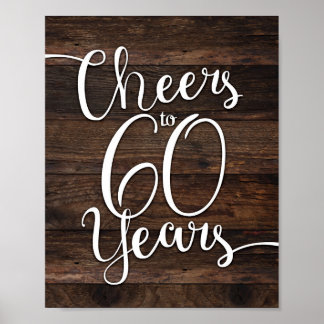 Robuuste grafische CHEERS TOT 60 JAAR Ondertekenin Poster