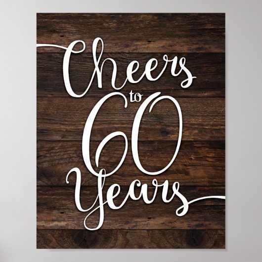 Robuuste grafische CHEERS TOT 60 JAAR Ondertekenin Poster (Voorkant)