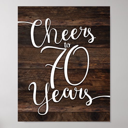 Robuuste grafische CHEERS TOT 70 JAAR Ondertekenin Poster (Voorkant)