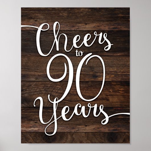 Robuuste grafische CHEERS TOT 90 JAAR Ondertekenin Poster (Voorkant)