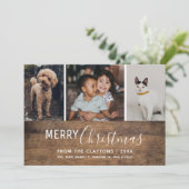 Robuuste grafische moderne multi-fotokerstkaart feestdagenkaart (Staand voorkant)