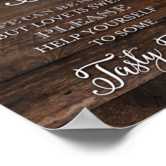 Robuuste grafische POPCORN BAR HELPT UZELF Teken a Poster (Hoek)