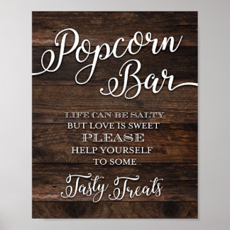Robuuste grafische POPCORN BAR HELPT UZELF Teken a Poster