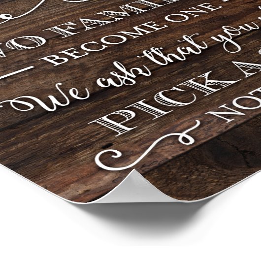 Robuuste grafische TWEE FAMILIES WORDEN ÉÉN Sign P Poster (Hoek)