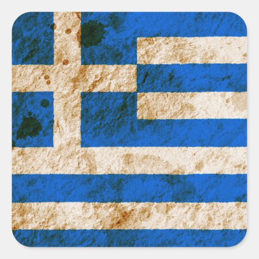 Robuuste Griekse vlag Vierkante Sticker (Voorkant)