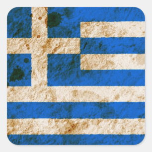 Robuuste Griekse vlag Vierkante Sticker