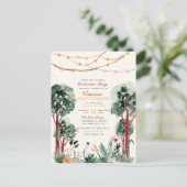 Robuuste groene botanische bomen Eenduidig Afstude Uitnodiging Briefkaart (Staand voorkant)