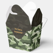 Robuuste groene camouflage gepersonaliseerd bedankdoosjes (Geopend)