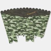 Robuuste groene camouflage gepersonaliseerd bedankdoosjes (Ongevouwen)