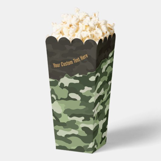 Robuuste groene camouflage gepersonaliseerd bedankdoosjes (Popped)