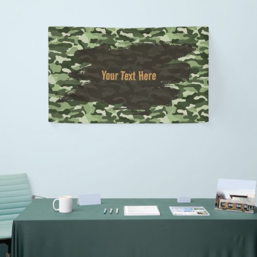 Robuuste groene camouflage gepersonaliseerd spandoek (Beurs)