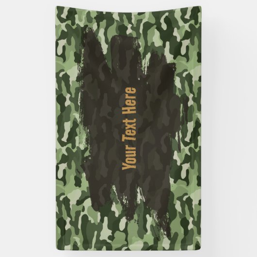 Robuuste groene camouflage gepersonaliseerd spandoek (Verticaal)