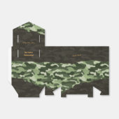 Robuuste groene camouflage gepersonaliseerde gunst bedankdoosjes (Uitgevouwen)