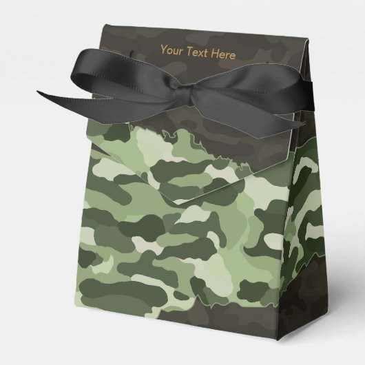 Robuuste groene camouflage gepersonaliseerde gunst bedankdoosjes (Voorkant Zijde)
