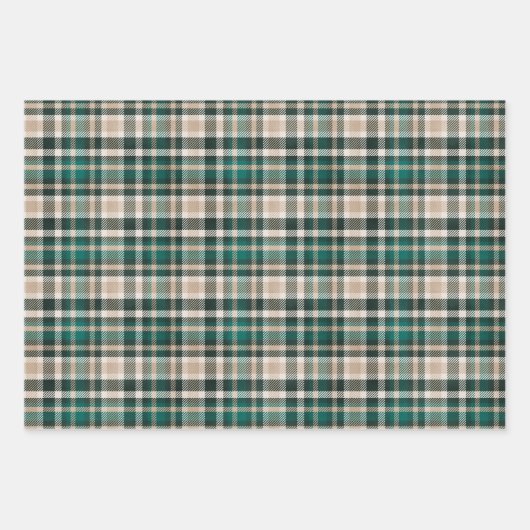 Robuuste groene en Tan-kerstpatronen Inpakpapier Vel (Voorkant)