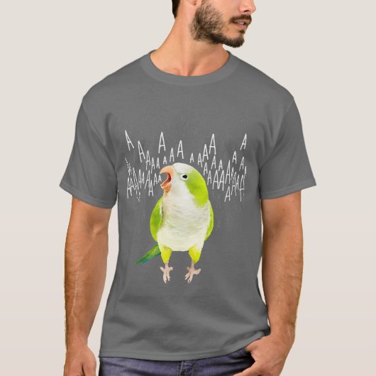 Robuuste groene Quaker Parrot T-shirt (Voorkant)