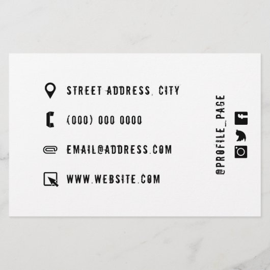 Robuuste hardcore witte en zwarte flyer (Achterkant)