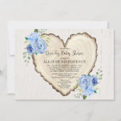 Robuuste hartdrive-by jongen baby shower blauwe fl kaart (Voorkant)