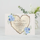 Robuuste hartdrive-by jongen baby shower blauwe fl kaart (Staand voorkant)