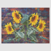 Robuuste herfst-bladeren en zonnebloemen tissuepapier (Voorkant)