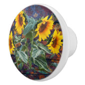 Robuuste herfst en zonnebloemen keramische knop (Rechts)