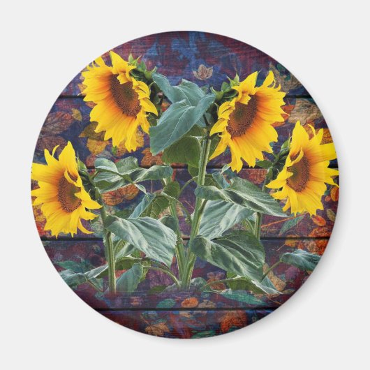 Robuuste herfst en zonnebloemen magneet (Voorkant)