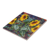 Robuuste herfst en zonnebloemen tegeltje (Zijkant)