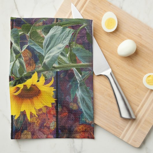 Robuuste herfst en zonnebloemen theedoek (Quarter Fold)