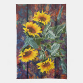 Robuuste herfst en zonnebloemen theedoek (Verticaal)